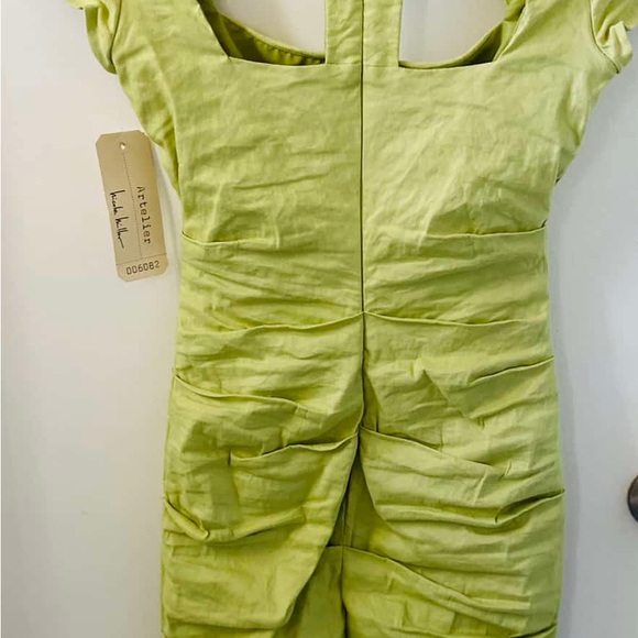 NWT 2000’s Nicole Miller Artelier pastel green figure flattering dress - Picture 3 of 8